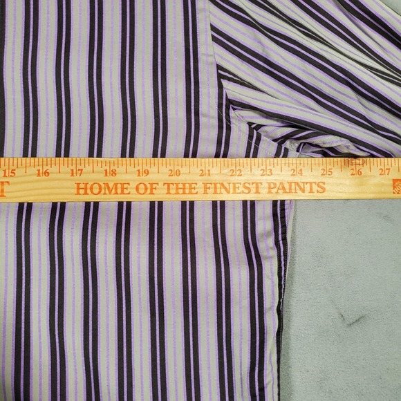 Robert Graham Shirt Mens XL Purple Black Stripe Button Long Sleeve Cotton Luxury - Picture 4 of 10